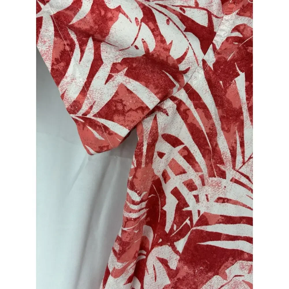 American Eagle Hawaiian Red Button Up Shirt Men's Short Sleeve Extra Large - Picture 6 of 8